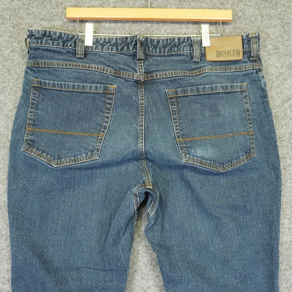 Duluth Trading Flex Weekender Jeans Mens 38x32 Blue Fit Straight Leg Stretch